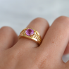 Maison Laudate - Notre Bague de Fiançailles Or, Saphir Rose et Diamant