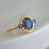 Maison Laudate - Bague de Fiançailles Or, Diamant, Saphir Bleu - Béatrice