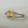 Maison Laudate - Bague de Fiançailles Saphir Jaune, Diamant - Isabeau