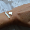 Bracelet gourmette nacre et or