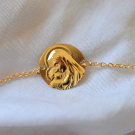 laudate bracelet medaille vierge enfant or