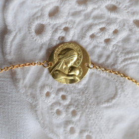 laudate bracelet medaille vierge marie or